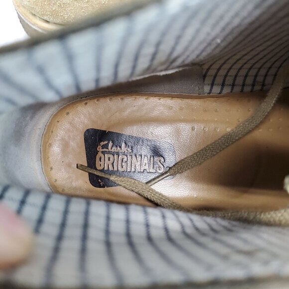 Clarks Shoes Mens Size 8.5 Tan Suede Lace Up Desert Boots *Read* main image 7